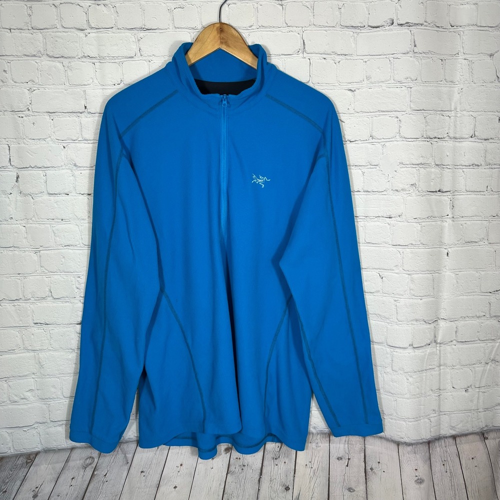 Arcteryx Delta LT Zip Neck Mens XL Blue Polartec Fleece Pullover 17584